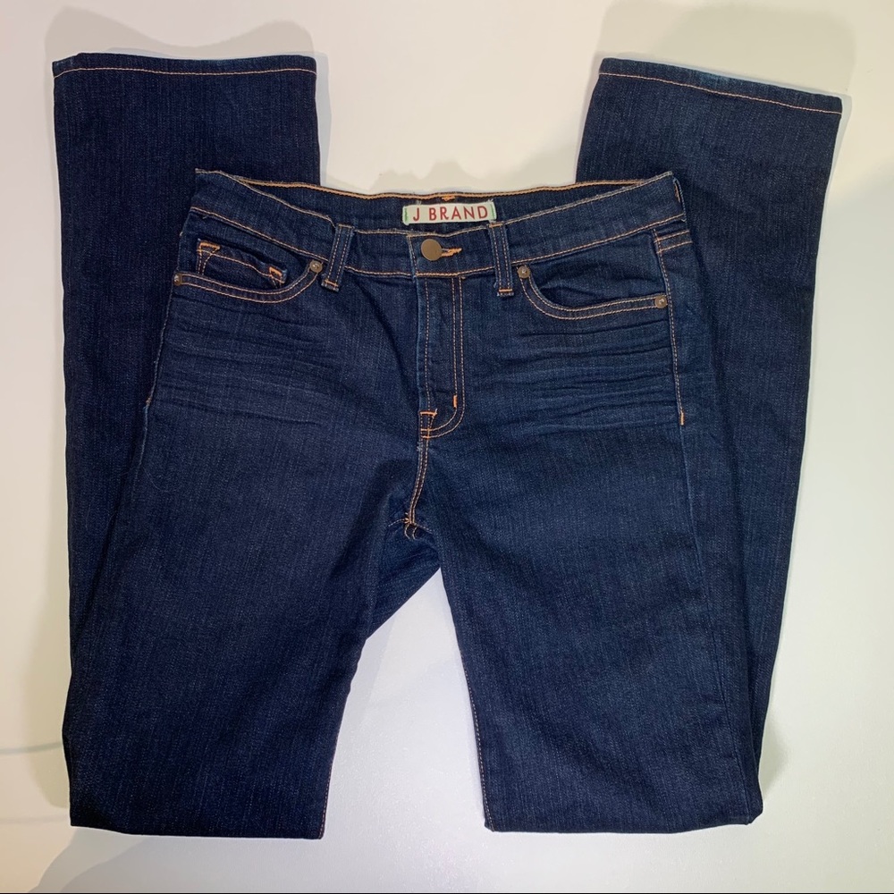 J Brand Women’s Mid Rise Straight Leg Dark Wash 28